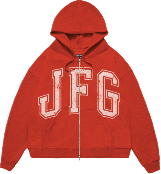 JFG Big Logo Full Zip Hoodie (Red)