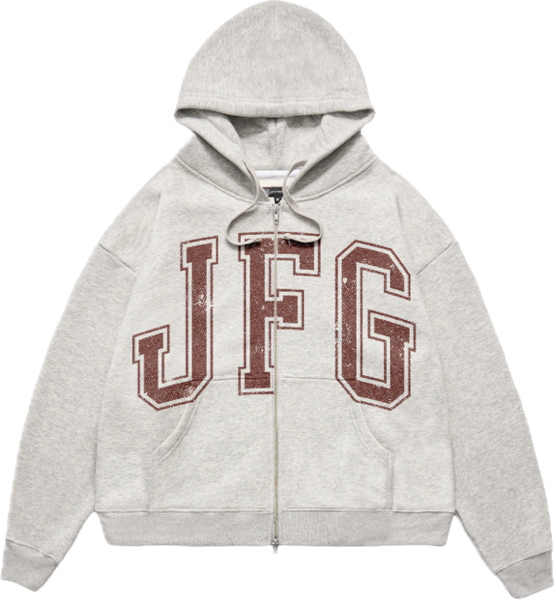 JFG Big Logo Full Zip Hoodie (Grey)